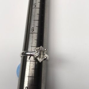 HERKIMER DIAMOND STERLING SILVER RING 6 3/4